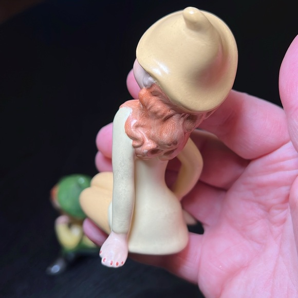 Vintage Handpainted Kitsch Redhead Ceramic Pixie Elves Christmas Figurines - Picture 7 of 12